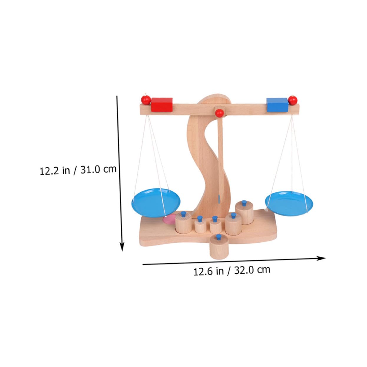 BESPORTBLE Educativo De Balanza De Madera para Niño Niña Juguete De Equilibrio Práctica y Resta Herramienta Didáctica Montessori para Edades Infantiles