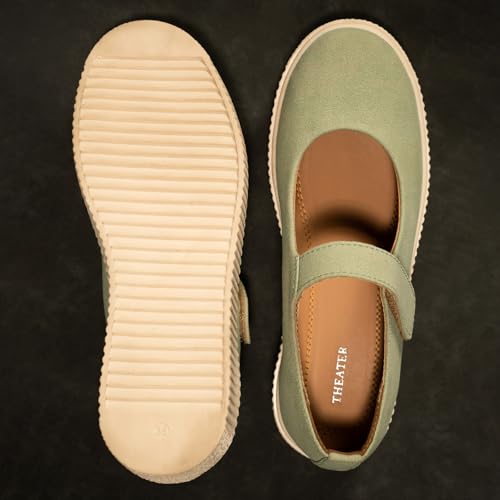Image of Theater Women Maru Mary Jane Platform Shoes with Adjustable Strap | Soft Suede Finish | Cushioned Support for Casual & Smart Styling