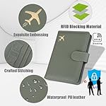 GOAUS Passport Holder for Travel with AirTag Slot Cards Cash Pocket, PU Leather Travle Wallet Gifts for Women Men RFID Blocking Book Case Green, AirTag Not Included - Image 5