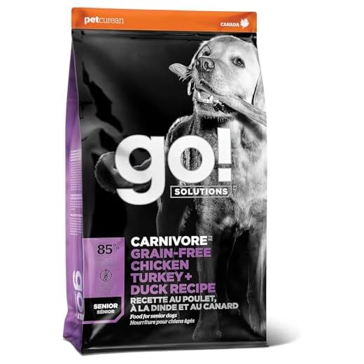 Go! Solutions Carnivore Chicken, Turkey + Duck Grain-Free Dry Senior Dog Food, Our Highest-Protein Kibble Made with Real Meat & Fish, Pumpkin & Probiotics for Good Digestion, 3.5 lb Bag