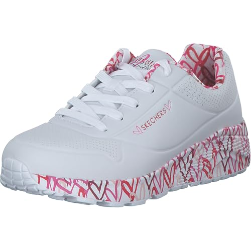 Skechers Mädchen Uno Lite Lovely Luv Sneaker, White Synthetic...