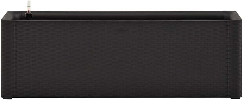 vidaXL Garden Raised Bed with Self-Watering System - Anthracite Color Planter, Indoor/Outdoor Use, Rattan Look Design, 23.8 Gallons Capacity, UV, Weather, and Frost Resistant