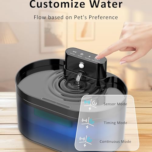 Fuente de agua inalámbrica para gatos de 2.2 L a batería miniatura 5