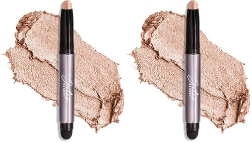 Image of Julep Eyeshadow 101 Cream-to-Powder Waterproof Shadow Stick - Champagne Shimmer - Long-Lasting, Crease-Proof, Medium Golden-Beige Shimmer Cream Eyeshadow with Built-in Smudger (Pack of 2)