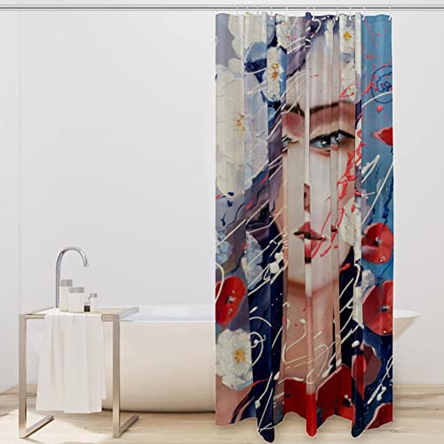 Rideau de douche aquarelle haut de gamme avec œillets solides - 3