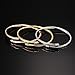 HUANIAN Stainless Steel Triple 3 Stackable Cable Wire Twisted Cuff Bangle Bracelet for Women, Gold/rose/silver