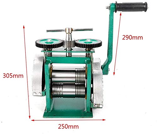 Manual Rolling Mill Machine - 3" Roller Manual Combination Rolling Mill Flatten Machine - Jewelry DIY Tool & Equipments Gear Ratio 1:6 for DIY Jewelers Craft professional (Roll presser: 85mm) - Thumbnail 7