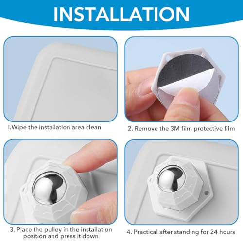 HASTHIP® 4pcs Caster Wheel 20mm Self Adhesive Caster Wheel 360° Swivel Wheels for Furniture,Small Appliance,DIY Modification Moving Table Heavy Duty Wheels 200Kg Loading Capacity