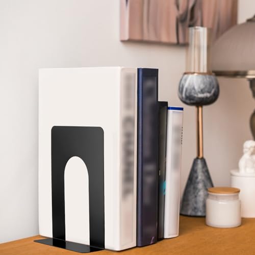 HONYUET 20 PCS 10 Pairs Black Bookends for Shelves, Small Metal Book Ends, Bookshelf Holder Stand for Home Office Library Decoration, 15 x 13 x 17cm - Cosy Home Interiors HONYUET 20 PCS 10 Pairs Black Bookends for Shelves, Small Metal Book Ends, Bookshelf Holder Stand for Home Office Library Decoration, 15 x 13 x 17cm - Image 7