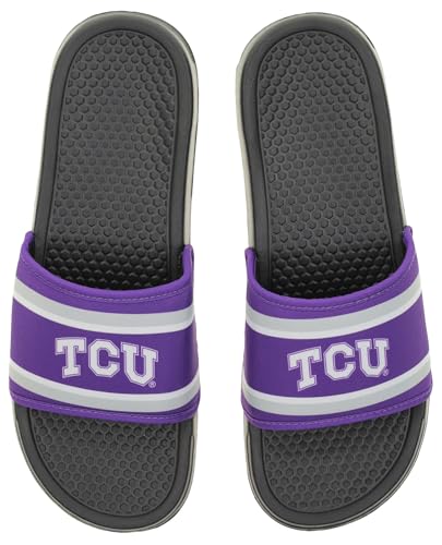 Image of FOCO NCAA Printed Team Logo and Color Stripes Comfortable Slide Sandals
