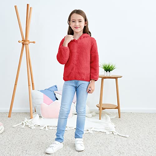 Image of Toddler Girls Boys Fleece Hoody Jacket Zip Up Teddy Coat Warm Winter Outwear
