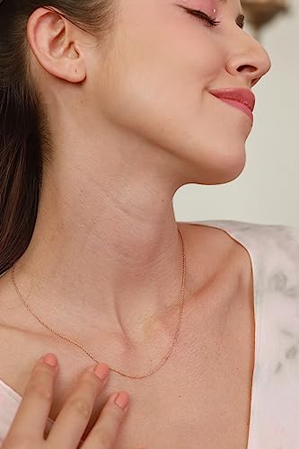 SEA OF ICE Sterling Silver 1mm Loose Rope Link Chain Bracelet For Women, Size 7.25"3