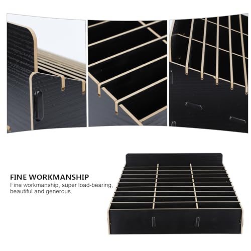 Operitacx Mobile Phone Storage Box with Lid 30 Compartments Wooden Desk Organiser for Classroom Office Repair Shop Desktop Storage - Image 4