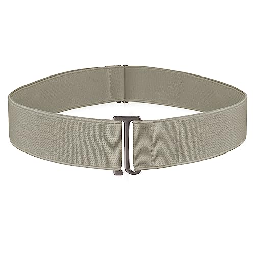 Cobee Unsichtbarer Damengürtel, verstellbarer elastischer Gürtel mit flacher Schnalle, kein sichtbarer Taillengürtel für Jeans, Hosen, Kleider (Khaki)