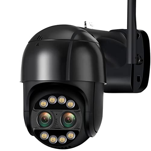 AUBEST Kits de vigilancia DVR, 8MP 4K 2.8mm + 12mm Lente Dual 8X Zoom híbrido Cámara IP PTZ Detección Humana 4MP Audio P2P Cámara de videovigilancia de Seguridad,CCTV al Aire Libre(8MP 32GB Card)