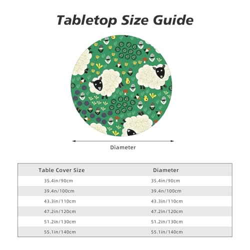 Nappe imperméable dessin animé mouton 120 cm protège-table maison