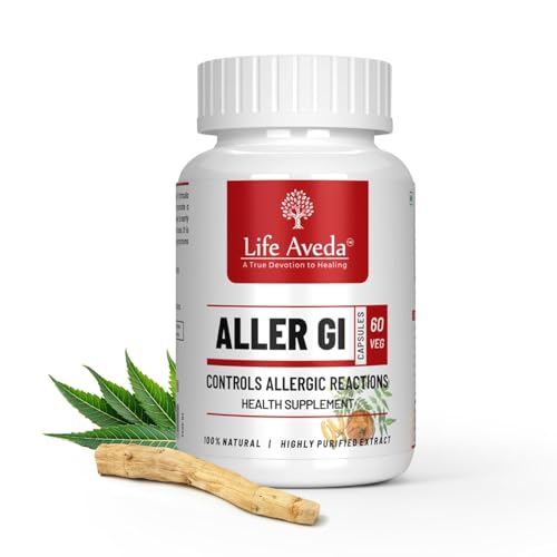 Life Aveda 100% Natural Ayurvedic Aller Gi Capsules With Goodness Of Neem And Ashwagandha for Seasonal Cough, Cold, Runny Nose, Watery Eyes And Sneezing - 60 Capsules (Pack of 1) (B0DBL9YVJ6) Amazon Price History, Amazon Price Tracker