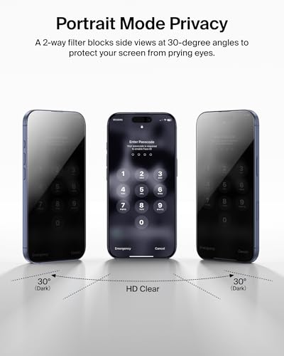 Belkin ScreenForce InvisiGlass Privacy Screen Protector for iPhone 17 Pro Max, Scratch-Resistant Impact Protection w/Included Easy Align Tray for Bubble Free Application - Made with Recycled Glass - image 5