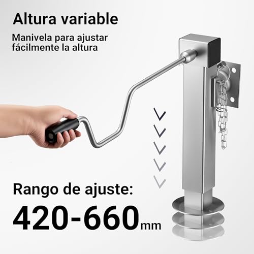 Pies de apoyo plegables XPOtool para remolque basculante y plataformas de 1350kg 5