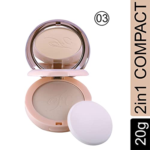 Image of FASHION COLOUR Oil Control Nude Makeover 2 in 1 Powder | With Mirror and Powder Puff | Oil and Sweat Control | Long Lasting Compact Powder | Comes In 6 Variants | Shade 03