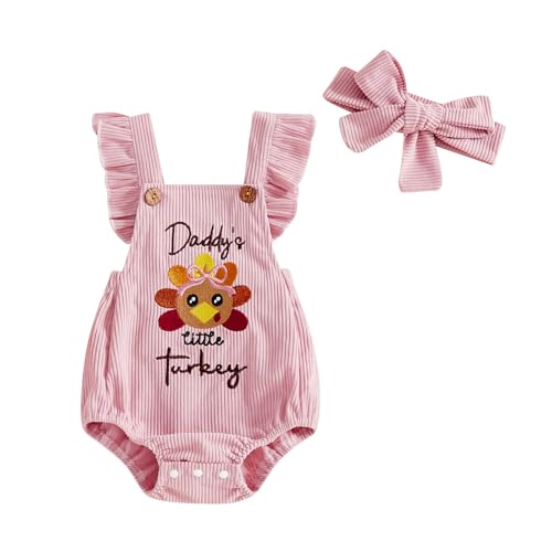 My First Thanksgiving Baby Girl Outfit Mamas Little Turkey Onesie Romper Jumpsuit Newborn Fall Outfits Clothes