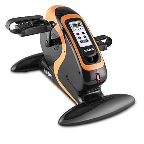 AOODIL Macchina Ellittica Sotto la Scrivania, Pedaliera Elettrica con Telecomando e Display LCD, Macchina per l'esercizio Delle Gambe a Velocità Regolabile per Anziani e Adulti (EM-03 Blu