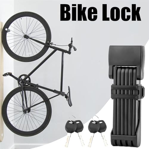 Antivol pour vélo anti-coupe en alliage de zinc pliable avec 2 clés et support
