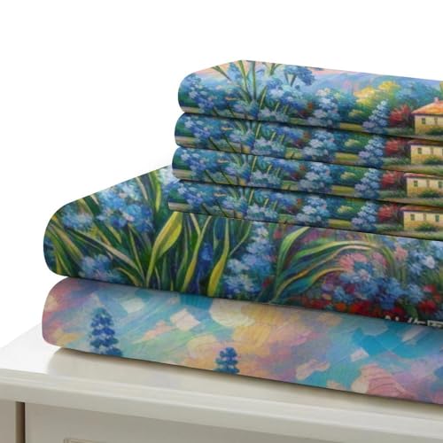 Housse de couette flocon de neige bleu en microfibre imprimée 3D haute définition