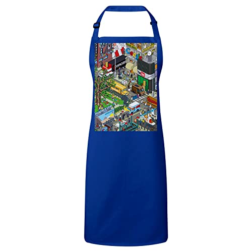 Tablier cuisine bleu pixel art, l'idée cadeau rétro gaming idéale pour amateur de jeux 8 bits