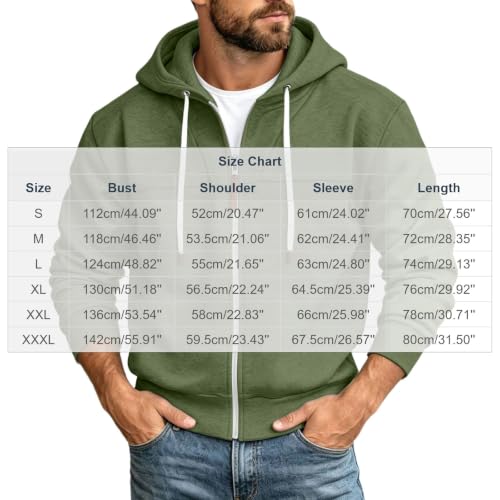 Mens Full Zip Hoodies Fashion Fleece Drawstring Hooded Sweatshirts Jackets - image 5