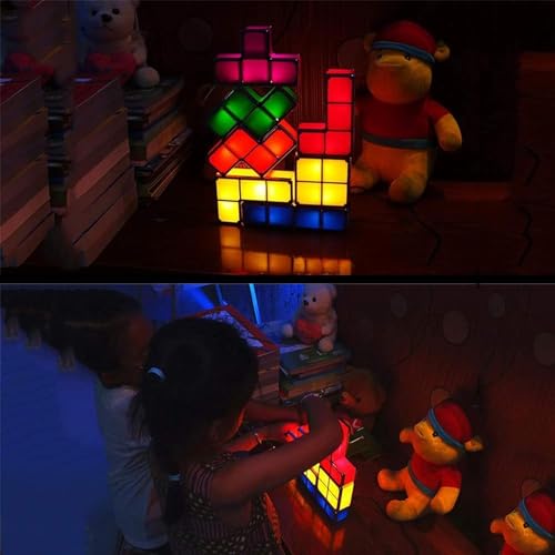 Jouets enfants originaux : veilleuse empilable puzzle magique 3D