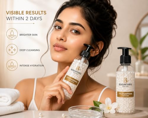Image of 2% Glutathione Brightening Face Wash with 3% Niacinamide, 1% Hyaluronic Acid, 1% Mandelic Acid, 1% Betaine & 1% Aloe Vera Extract | Deep Cleanse, Hydrate & Refresh Skin | For All Skin Types | Men & Women,Visible results within 2 days