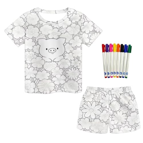 Pyjama d'été filles ensemble de nuit 2 pièces short t-shirt manches courtes poches