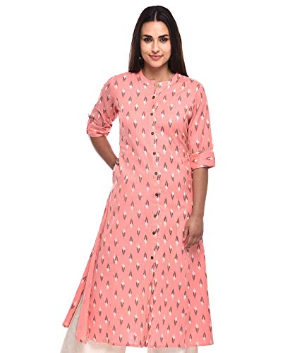 Image of Pistaa's Women's Cotton Relaxed Fit A Line Kurta