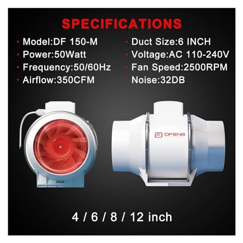 Ventilateur d'extraction silencieux 120w pour renouveler l'air des plantes - 4
