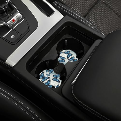 Portavasos para carro goma negra 2 piezas redondo miniatura 6