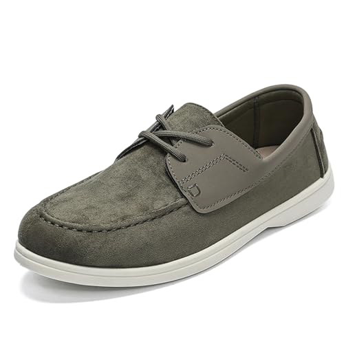 Men's Lightweight Breathable Canvas Slip On Loafers Boat Shoes Soft Suede-Like Material Non-Slip Rubber Sole Comfortable for Daily Walking Driving Traveling Casual Outings