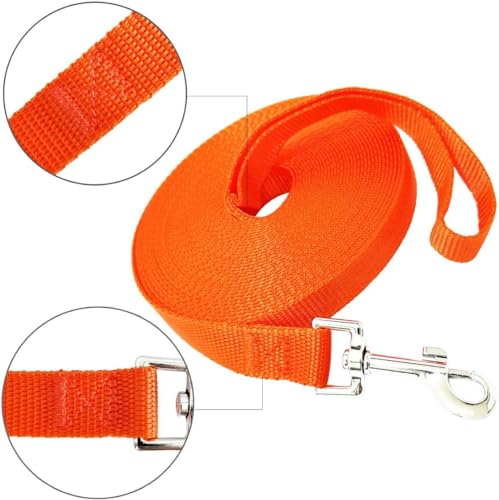 Image of 10 Feet Nylon Training Dog Leash for Small Medium Large Dogs Puppy Lead for Obedience Recall Training, Camping (Orange)