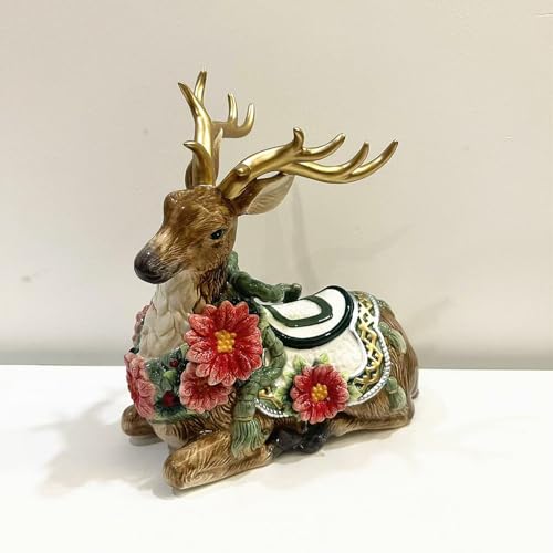 Estatua Decorativa de Reno Navideño en Cerámica miniatura 5