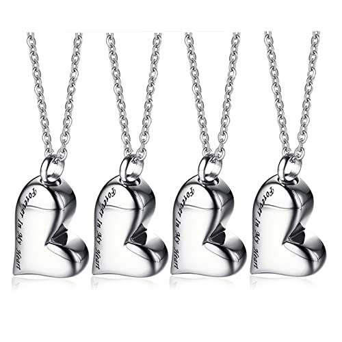 VNOX Heart Urn Necklace for Ashes - Memorial Cremation Jewelry for Ashes,Forever in My Heart Urn Locket for Ashes Stainless Steel Urns Pendant Keepsake Jewelry