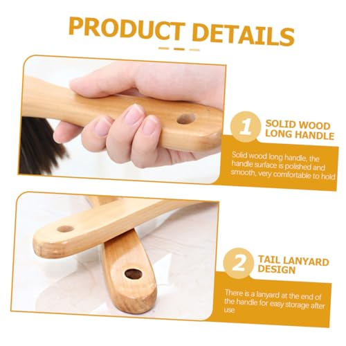 EXAOMBLE 家具用ダスター 軽量コンパクト木製ロングハンドル掃除ブラシ 柔らかい毛でソファ ベッド デスク カウンターのほこり除去に 家 オ