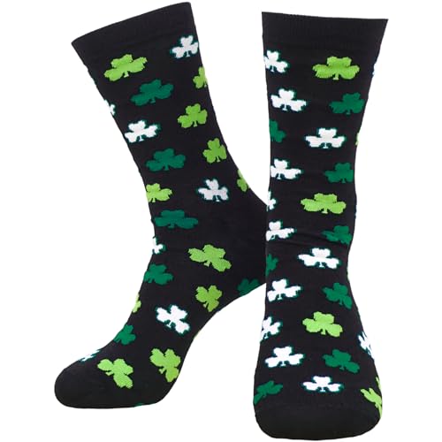 ysnifeiw St Patrick's Day Socks Clover/Shamrock Lucky Crew Socks for Women and Men
