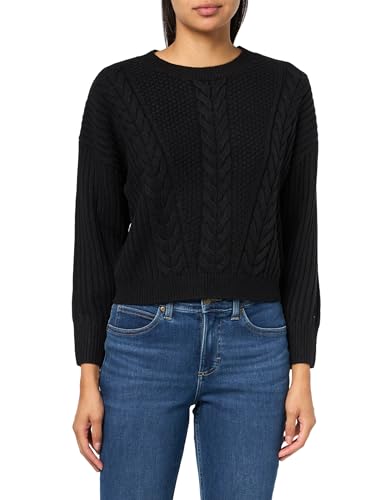 Tommy Hilfiger Womens Solid Crewneck Casual Sweater, Black, XX-Large