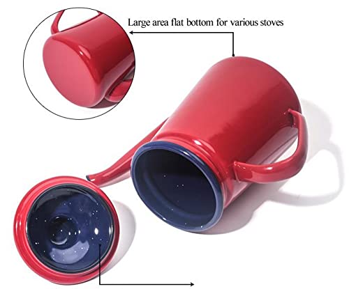 WSSSH 1.1L Esmalte Cafetera Mano Tetera Cocina de inducción Estufa de Gas Universal Rojo - Imagen 5