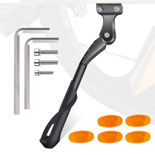 ANDIMEI Fahrradständer Mountainbike 24 26 28 Zoll - Fahrrad Ständer 18mm 40mm Lochabstand Hinterbauständer Aluminiumlegierung Bike Ständerfuß Höhenverstellbar Seitenständer für Ebike MTB Rennrad