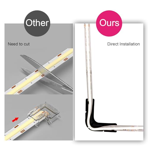BOXPUT 90° LED Profil Eckverbinder mit nahtlosen Steckern - Universal Streifenverbindungsstück für 8mm-12mm Strip, 4 Stück Kit