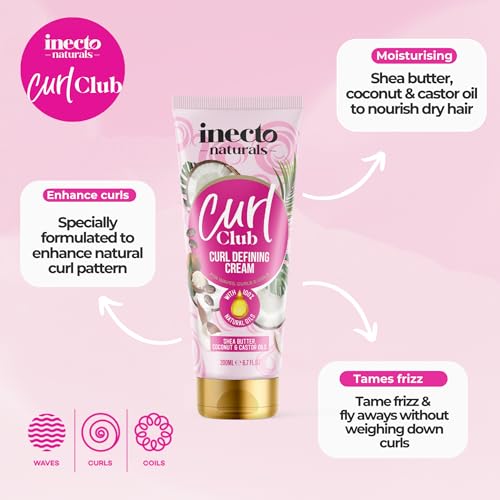 INECTO Curl Club, Curl Defining Cream 200ml, for all Curly Hair types Vegan & Cruelty Free - Image 2