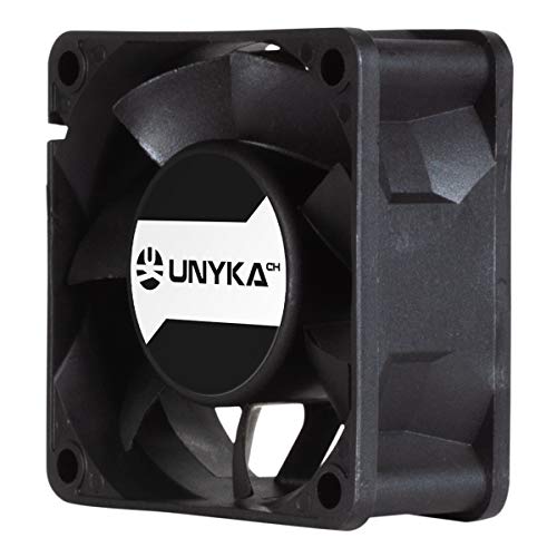 UNYKAch Ventilador para Servidor 60 mm, Negro, 3000 RPM, 4 Pines, 7 Aspas