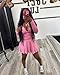 Adogirl Womens Flared Tennis Skirt Sets Slim Zip Up Jacket 2 Piece Outfits Athletic Matching Mini Dress with Shorts Pink XXL