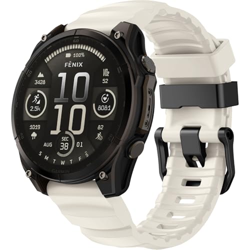 Image of Compatible with Garmin Fenix 7X Strap /Fenix 6X / Fenix 5X / Fenix 8 51mm,26mm Soft Silicone Sport Wristband Replacement Quickfit Bands for Tactix Delta,Fenix 3 /3 HR,Descent MK1 /Enduro